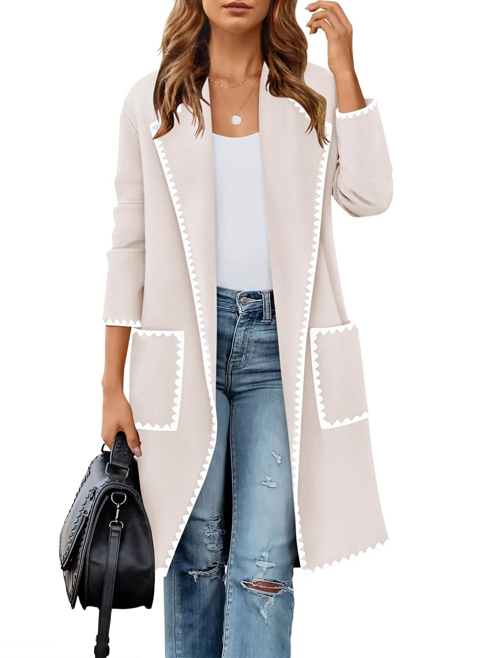 NWT Zesica Open Front Long Cardigan Sweater - Picture 2 of 7
